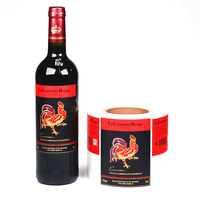 Etiqueta Adhesiva Personalizada al por Mayor, Impresión de Marca Privada, Etiqueta de Vinilo de PVC Impermeable en Rollo para Botellas de Vidrio, para Vodka, Whisky, Vino