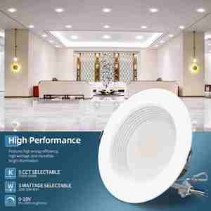 โคมไฟติดเพดานแบบฝัง LED สำหรับใช้งานเชิงพาณิชย์ ขนาด 6 นิ้ว 8 นิ้ว 10 นิ้ว กำลังไฟ 40W/30W/20W ปรับอุณหภูมิสีได้ หรี่แสงได้ สินค้าจากสหรัฐอเมริกา - Product Image 4