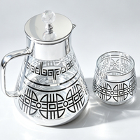 Théière moderne en verre borosilicate résistant à la chaleur, grande capacité, avec un ensemble de 6 tasses