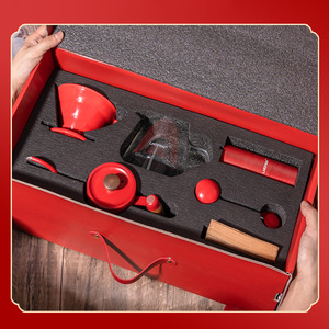 Lhopan Pour Over Coffee Set Red 5 Piece Filter Coffee Maker Gift Set - Product Image 4