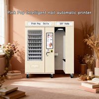 Distributeur automatique intelligent de vernis à ongles 3D avec écran tactile 21 pouces, imprimante artistique, couleurs personnalisables, options de paiement multiples, basé sur le cloud