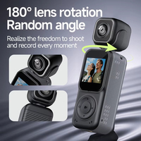 Caméra sportive 4K à clipser, batterie 2000 mAh, écran IPS 1,5 pouces, double objectif grand angle 180°, vision nocturne 4 LED, mini caméra portable