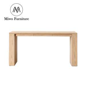 Bureau d'ordinateur de bureau rectangulaire de conception de maison moderne Mobilier nordique Bureau d'étude de stockage en bois naturel avec tiroirs Secrétaire - Product Image 1