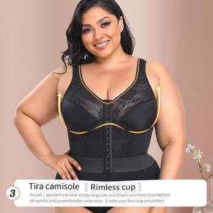 <span class=keywords><strong>Grande</strong></span> Coupe Slim <span class=keywords><strong>Bustier</strong></span> Sans Manches Push-up Corset Top <span class=keywords><strong>Dentelle</strong></span> sans Anneau en Acier Boucle Avant Coupe Basse Ciblé pour les Femmes de <span class=keywords><strong>Grande</strong></span> <span class=keywords><strong>Taille</strong></span> - Product Image 2