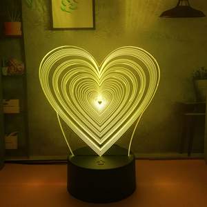 Coeur 3D Acrylique Enfants Lampe De Table De Chevet LED Je T'aime 7 Couleurs Tactile Veilleuse Petite Amie Saint Valentin Cadeau D'anniversaire - Product Image 6