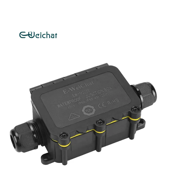 EW-M2068-2T 2Way Waterproof Underground Black Color Plastic Enclosure Flood Light Safety Protective Cover Box IP68 Junction Box