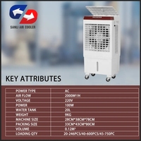 Harga grosir rumah tangga Model baru 45W 20L tenaga surya kipas pendingin udara evaporasi pendingin udara Air untuk ruang rumah