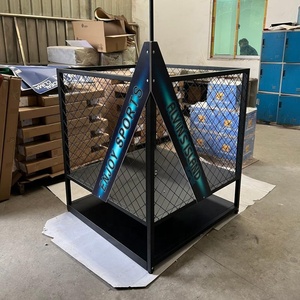 Étagère de présentation mobile multi-niveaux pour snacks de supermarché et de magasin de proximité, avec paniers grillagés et structure métallique - Product Image 1