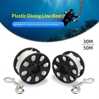 Bobine de plongée en acier inoxydable et plastique de 30/50 mètres avec dispositif de déclenchement de corde pour bouée SMB, bobine en nylon pour suspension latérale et tirage éléphant