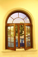 AS2047 TOMA ventana ventanas de vidrio para casas personalizadas arco redondo ECT diferentes formas de la ventana