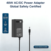 Adaptateur d'alimentation AC/DC MYIXI de haute qualité 48W 29V 12V 9V 2A avec matériau PC blanc 100-240V