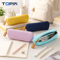 Étui à crayons en silicone, sac à stylos mignon, organisateur de papeterie, pochette de rangement étanche pour l'école et le bureau