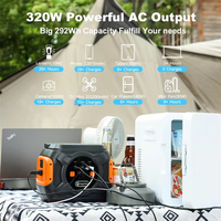 Stasiun Daya Portabel Tenaga Surya & Mobil Multifungsi Deep Cycle Gelombang Sinus Murni 320W Output AC Baterai Lithium Ion