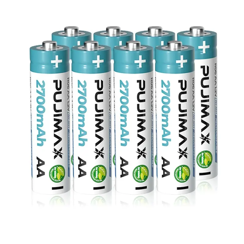 PUJIMAX 1.2v 2700mah ni mh aa battery 8pcs ni-mh rechargeable batteries aa pack home 2a battery set for remote control toys