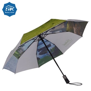 2023 New Hot Sale Promotional Xiamen Xintongxing Shaoxing <b>Umbrella</b> Full Auto Long Leather Handle 3 Folding <b>Umbrella</b> - Product Image 1