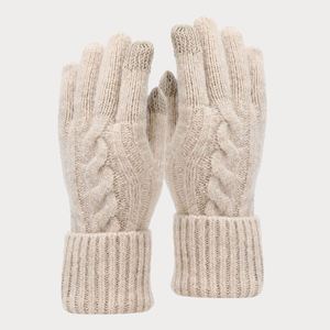 European American Classic Retro <b>Twist</b> Woolen Beanie Hat Scarf Gloves Three-piece Winter Fashion Knitted Hat Sets - Product Image 4