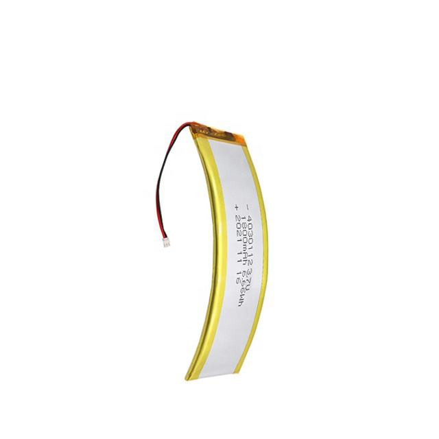High Quality Arc-shaped Curved Lithium Ion Polymer Battery 4030112 3.7v 1800mah Lipo Battery for Smart Helmets Devices