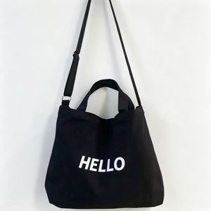 Sac fourre-tout en toile de coton personnalisé de haute qualité, motif lettres sur l'épaule, prix d'usine, idéal pour cadeau promotionnel - Product Image 2