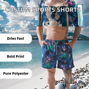 Custom Logo Blank Geometric Mens Summer Workout Sports <b>Shorts</b> 100% Polyester Drawstring Mid Quick Dry Eco-Friendly Board <b>Shorts</b> - Product Image 2