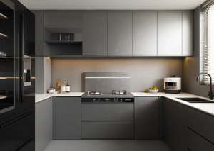 Meubles de cuisine en bois de placage moderne de luxe, prêts à assembler, respectueux de l'environnement - Product Image 2