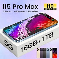 Ponsel Bekas Murah Merek OEM 15Pro Max Smartphone Tidak Terkunci 5G Titanium Alami Versi Cina 8GB RAM Live Streaming A+