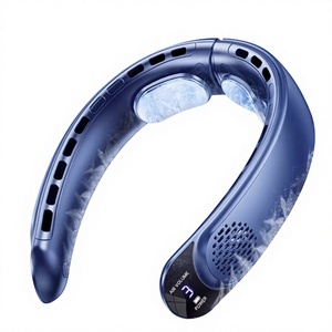 Ventilador <span class=keywords><strong>de</strong></span> cuello USB <span class=keywords><strong>de</strong></span> nuevo estilo transfronterizo, <span class=keywords><strong>de</strong></span> cuatro núcleos, con turbina portátil <span class=keywords><strong>de</strong></span> alta potencia, sin aspas, motor sin escobillas, batería <span class=keywords><strong>de</strong></span> 4000 mAh - Product Image 1