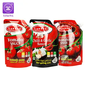 Customized Tomato Sauce Liquid Sachet Aluminum Foil Laminated Food Grade Plastic Film For Tomato Paste Packaging
