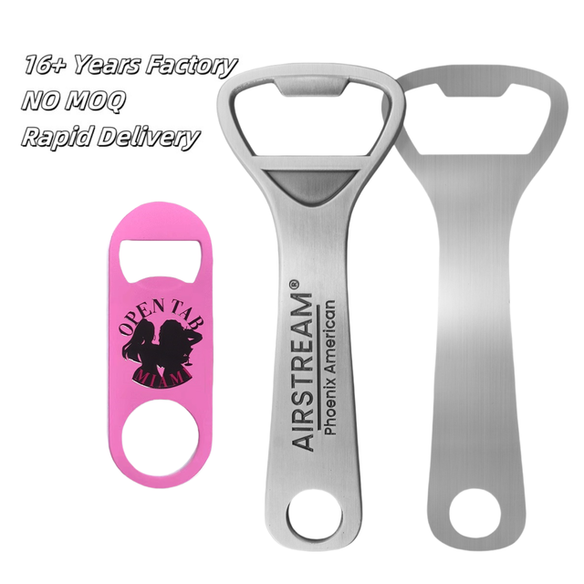 Manufacturer Custom Stainless Steel Metal Logo Keychain Flat Card Shape Keychain Bottle Opener with Openers