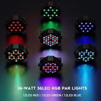 Lot de 2 projecteurs LED PAR RGB rechargeables 36x1W, alimentés par batterie, avec télécommande sans fil pour DJ, fêtes, mariages et événements