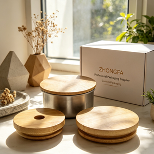 Custom Metal Food Storage <b>Container</b> With <b>Bamboo</b> Lid And Silicone Gasket For Coffee Tea Sugar Spice Kitchen Storage - Product Image 4