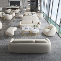 Luxuriöses Hotel-Lobby Schönheitssalon Bekleidungsgeschäft Empfang Büro Geradliniges Sofa-Set Massivholz Moderner Einfacher Stil