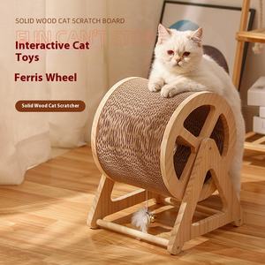 Venta al por mayor noria PetToy CatScratcher resistente al desgaste sin pelusa giratorio CatTree Claw Grinding StandTop Choice para PetStores - Product Image 5