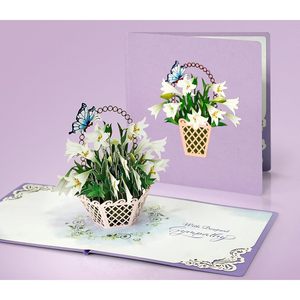 Tarjeta de Condolencias 3D con Lirio Blanco, Tarjeta de Felicitación de Papel para el Luto por la Pérdida de un Ser Querido, Mascota, Mamá, Papá, Hijo/a - Product Image 5
