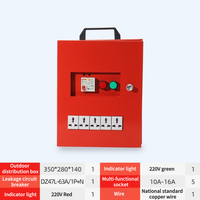 Boîte de Prise Multifonctionnelle 220V à Cinq Voies pour Chantier Temporaire Extérieur, Vente Directe Fabricant (Rouge)