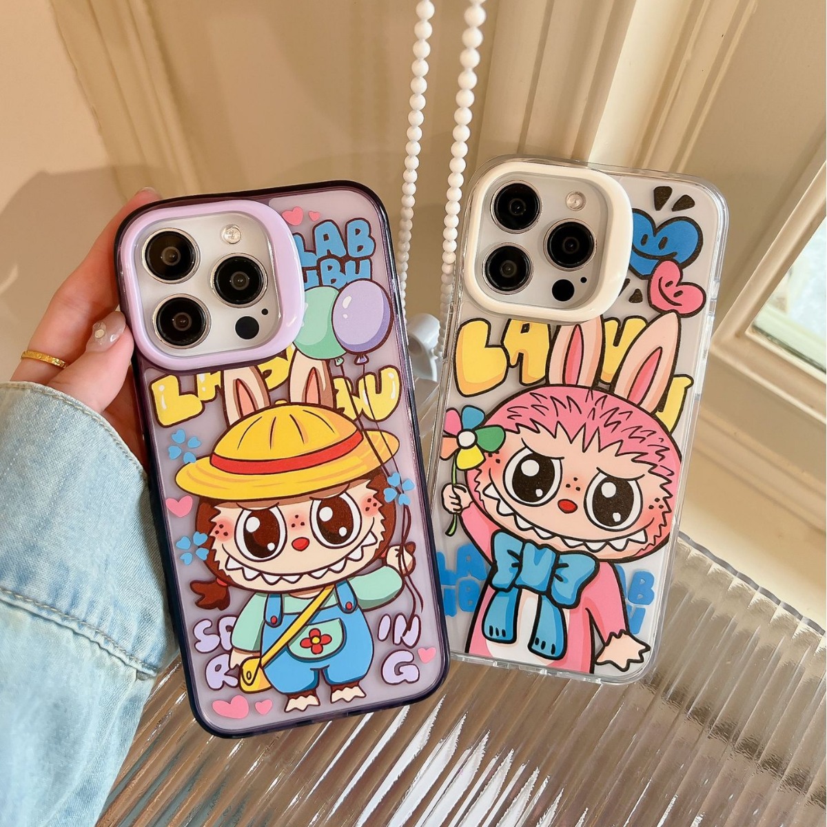 Fashion Brand Oxygen Dog Cute Disguise Labubu Phone Case for Iphone 16 Pro  Max 16 Plus 15 Pro Cartoon Case for Iphone 13 14