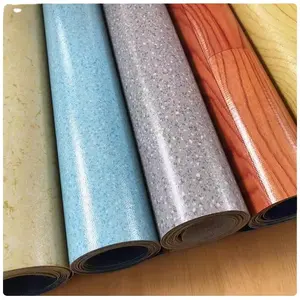 Luxury Vinyl Plastic Flooring Vinyl Pvc Linoleum Roll Up Floor Sheet Sponge Wood Face Floor Use In Door