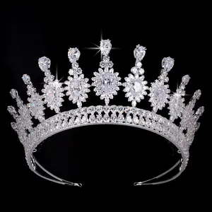 Diadème et couronne de mariée en Zircon cubique, accessoires de mariage, princesse aristocratique,, BC4596