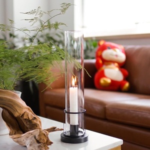 Wholesale Custom <strong>Candle</strong> <strong>Holder</strong> Home Decoration Metal Hurricane Taper <strong>Candle</strong> <strong>Holder</strong> Tall Glass Pillar <strong>Candle</strong> <strong>Holder</strong> - Product Image 4