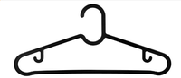 Cintre en plastique noir à un niveau moderne Crochet en matériau PP PC pour le stockage de la veste Cintre en plastique économique Papier carton