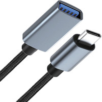 Câble de données OTG Type-C en cuivre 5V 2A avec vitesse de transfert de 5 Go/s, câble d'extension de charge Type-C mâle vers USB 3.1 femelle