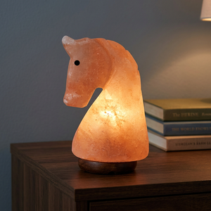 Lampe en cristal de l'Himalaya en forme de cheval, couleur rose unie, sculptée, style animal, bol de haute qualité, diffuseur d'arômes et de sel minéral - Product Image 2