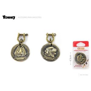 Placa de Identificación Metálica Tommy para Mascotas de 4.3cm, Accesorio con Nombre para Perros y Gatos - Product Image 1
