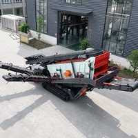 Cribleuse mobile sur chenilles entièrement hydraulique pour carrières de charbon et d'agrégats, robuste, à vibrateur, 150-400