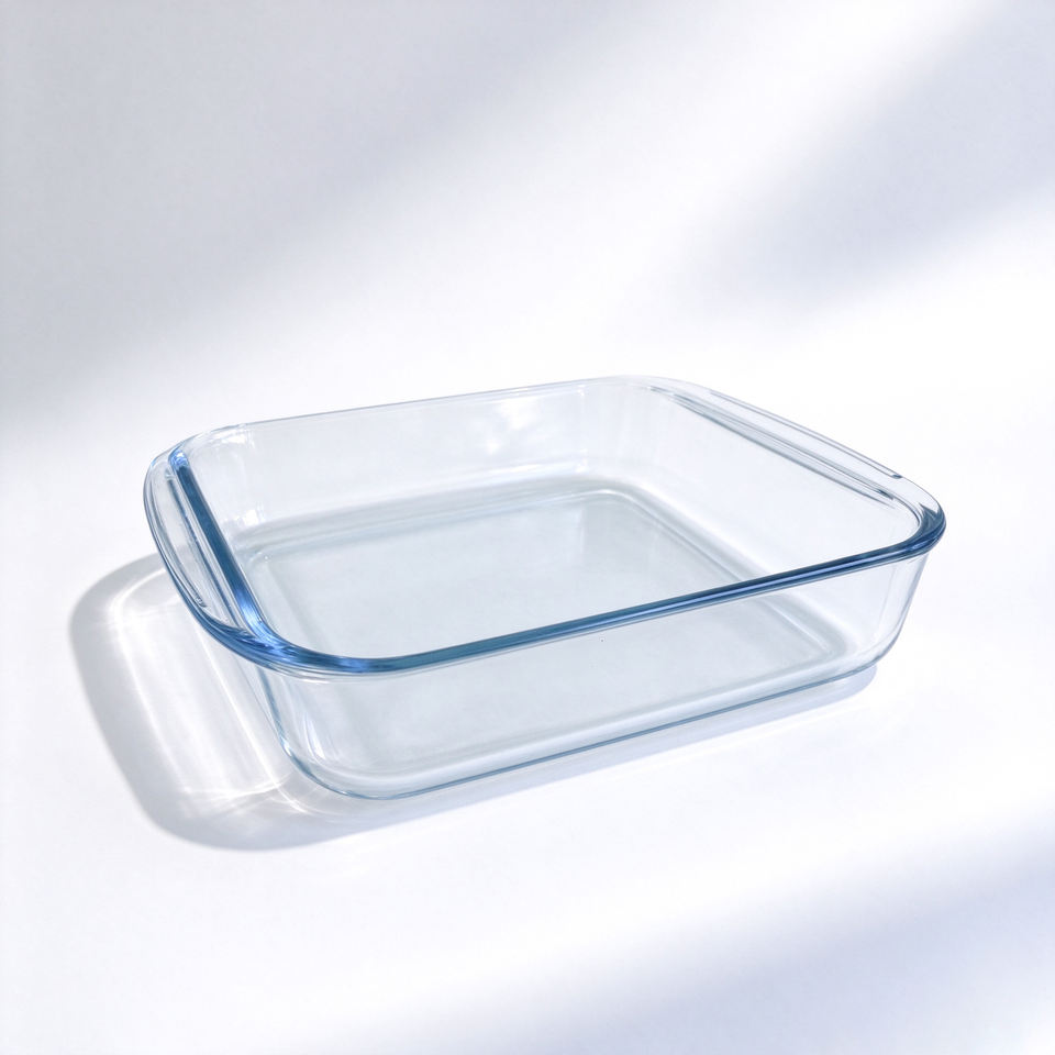 Square Clear High Borosilicate Glass Bakeware Tray-Microwave Dishwasher ...