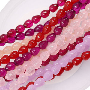 Perles en verre transparentes en forme de goutte d'eau, pré-percées, 8x10mm, avec trou central, pour la fabrication de bijoux, bracelets, colliers, boucles d'oreilles, artisanat DIY, vente en gros - Product Image 4