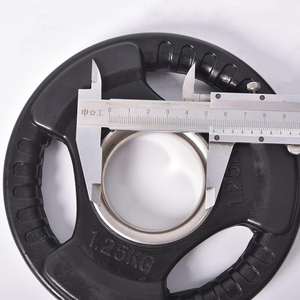 カスタム20kgジム重量セットロゴゴム素材グリッププレートラバーゴム重量挙げ用キャストバーベル - Product Image 2