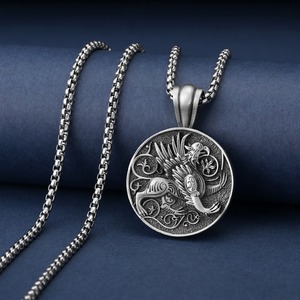 Men's Hip Hop Fashion Pendant Necklace <strong>Western</strong> Myth <strong>Jewelry</strong> Making <strong>Supplies</strong> with Engraved Design - Product Image 4