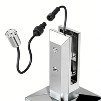 Spigot en acier inoxydable pour balustrades en verre sans cadre avec éclairage LED moderne, idéal pour terrasses, balcons et clôtures de piscine