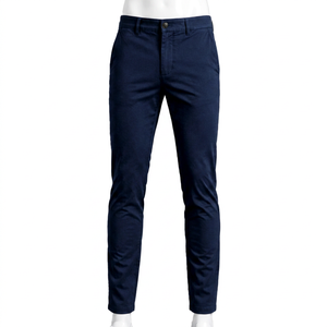 Pantalones Chinos Casuales para Hombre, Color Sólido, Corte Recto Ajustado, Cintura Media, Spandex/Algodón, Transpirables, Protección UV, Cierre de Botón, Uso Diario - Product Image 1