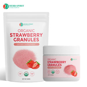 Herbspirit Biologische Aardbeien Granulatie Aardbeienextract Biologische Superfoods Aardbei Fruit Smaak Vriesgedroogd Poeder - Product Image 2